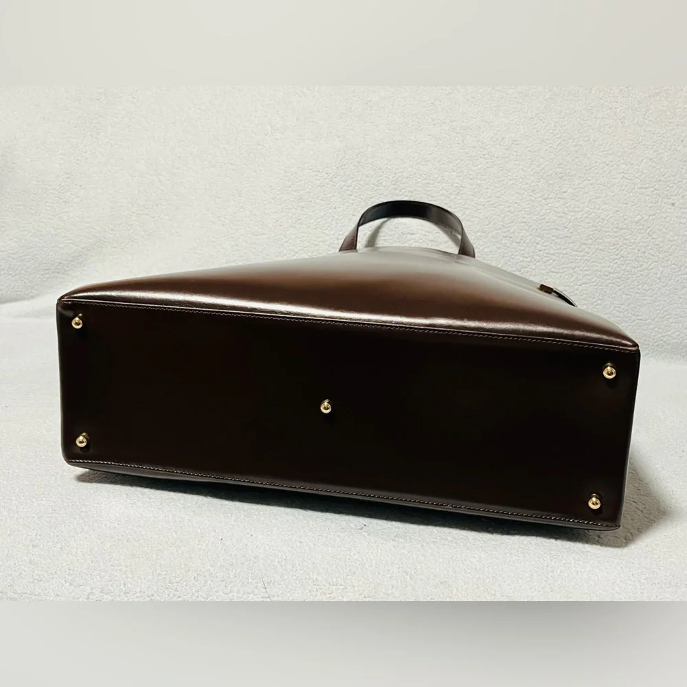 Gucci Tom Ford Leather Chocolate Brown Tote Shoulder Bag - Picture 12 of 15